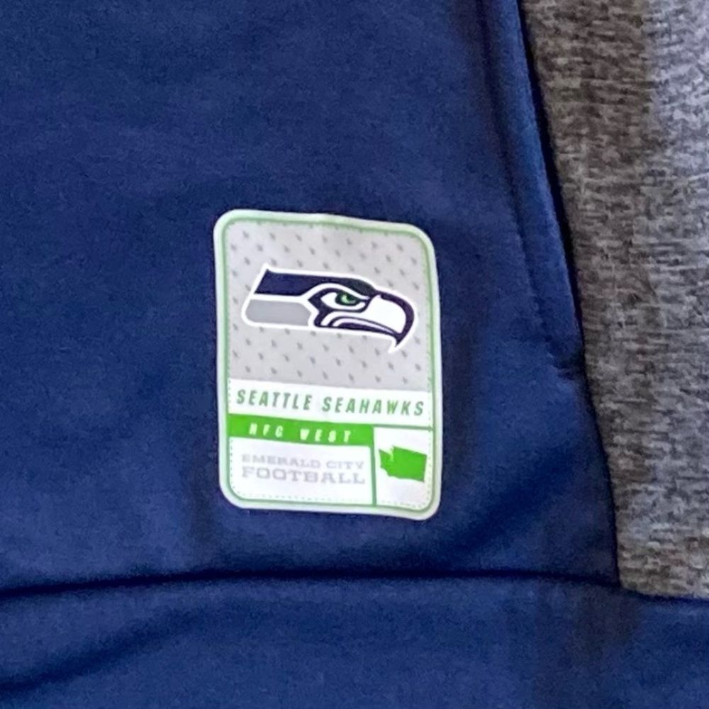Majestic Seattle Seahawks Speed Fly Lightweight Full-Zip Fleece Jacket Navy S - Picture 8 of 11
